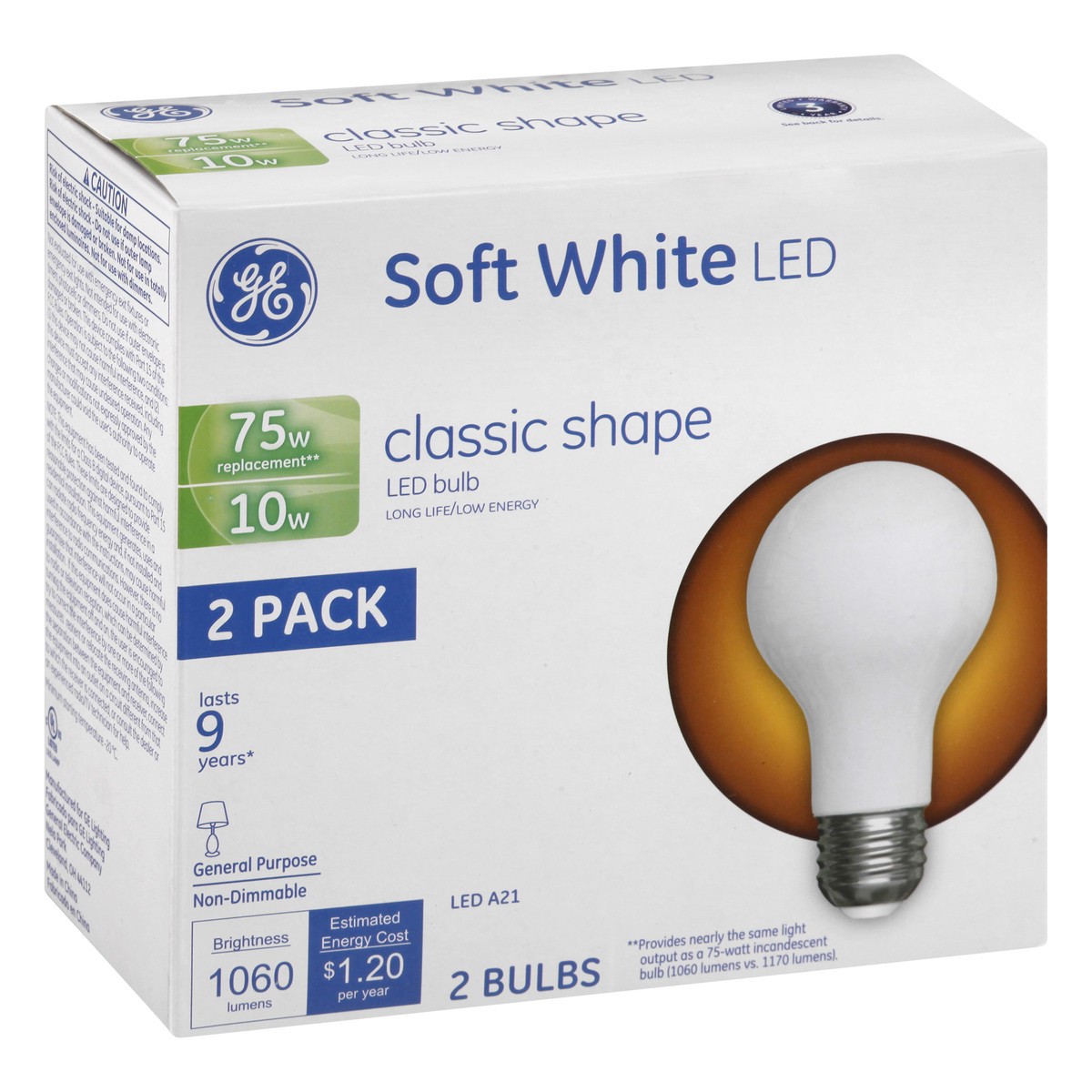 slide 5 of 9, GE LED Soft White 10 Watts 2 Pack Light Bulbs 2 ea, 2 ct