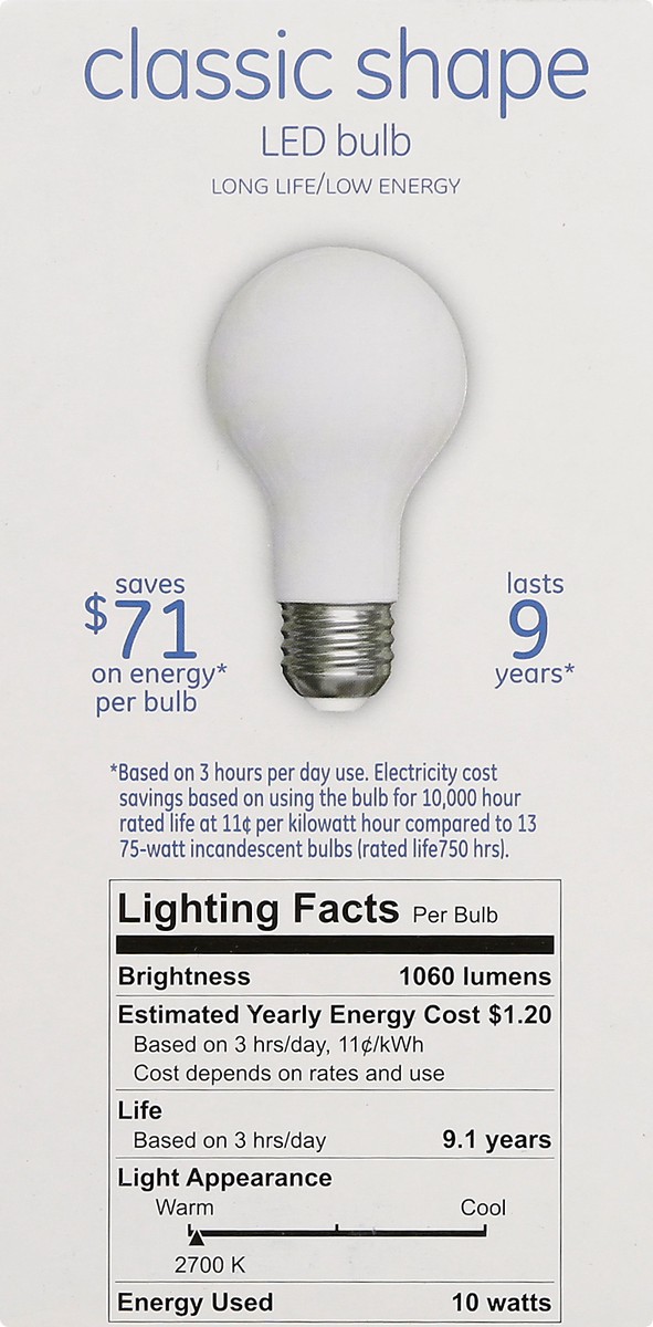 slide 9 of 9, GE LED Soft White 10 Watts 2 Pack Light Bulbs 2 ea, 2 ct