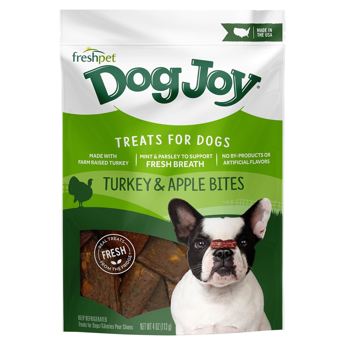 slide 1 of 1, Freshpet Dog Joy Turkey & Apple Bites Treats for Dogs 4 oz, 4 oz