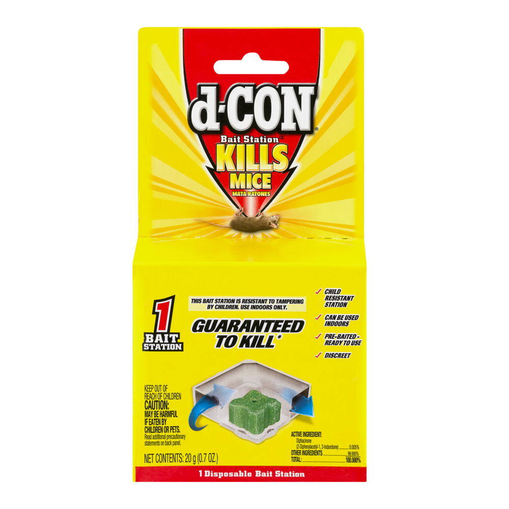 slide 1 of 1, d-Con Disposable Mice Bait Station, 0.7 oz