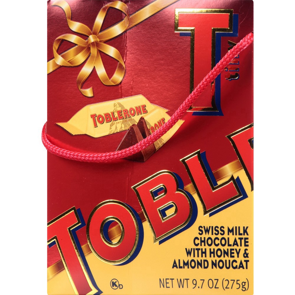 slide 8 of 12, Toblerone Tiny Swiss Milk Chocolate Candy Bars with Honey and Almond Nougat, Holiday Chocolate Gift Box, 9.7 oz, 9.7 oz