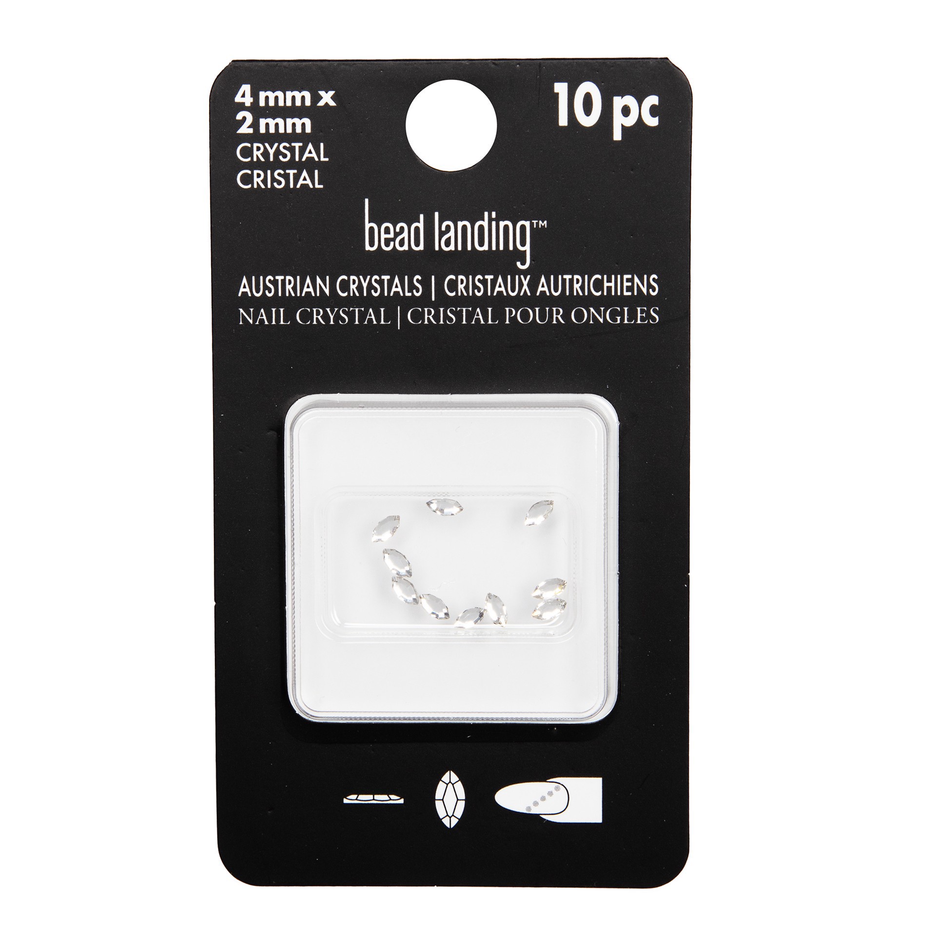 slide 4 of 4, 4mm Crystal Navette Glue-On Austrian Crystals By Bead Landing, 10ct., 4 mm