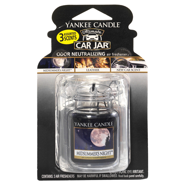 slide 1 of 1, Yankee Candle Car Jar Ultimate Variety: Midsummer's Night, Leather, & New Car Scent, 3 ct