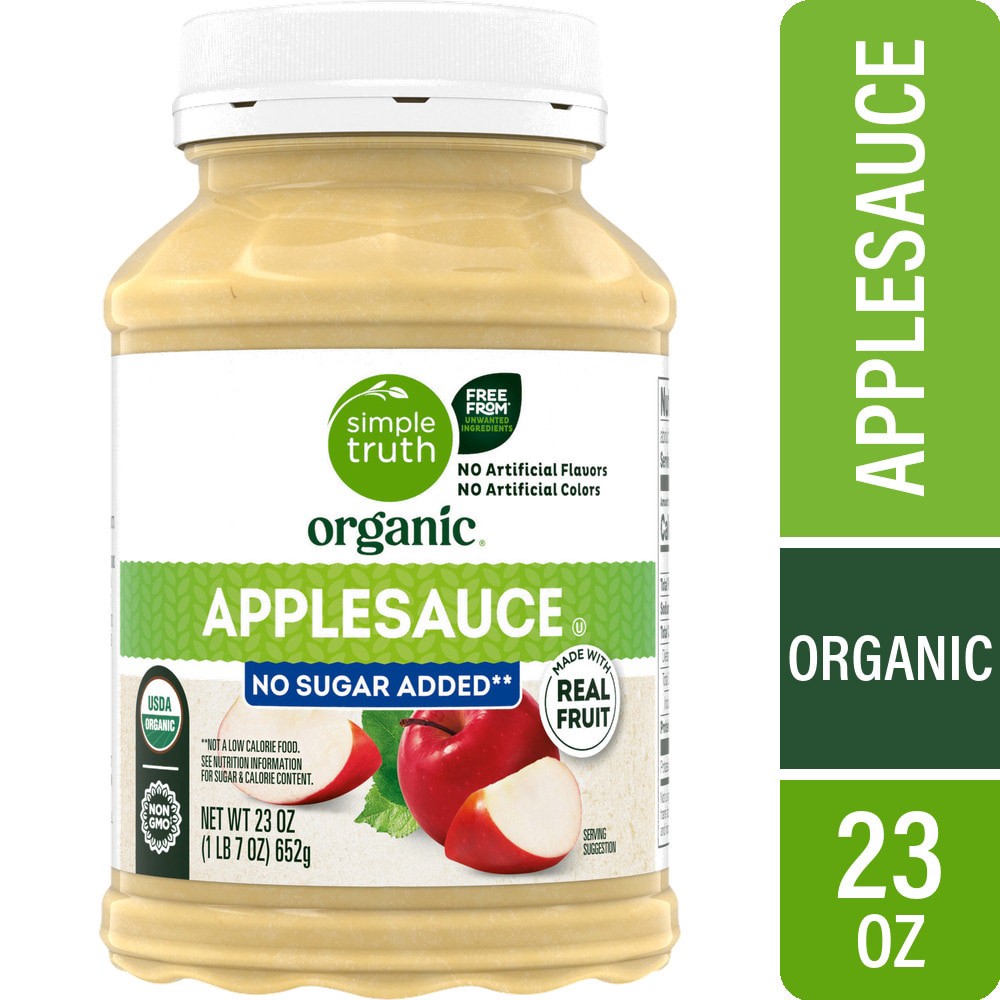 slide 1 of 3, Simple Truth Organic Applesauce 23 oz, 23 oz