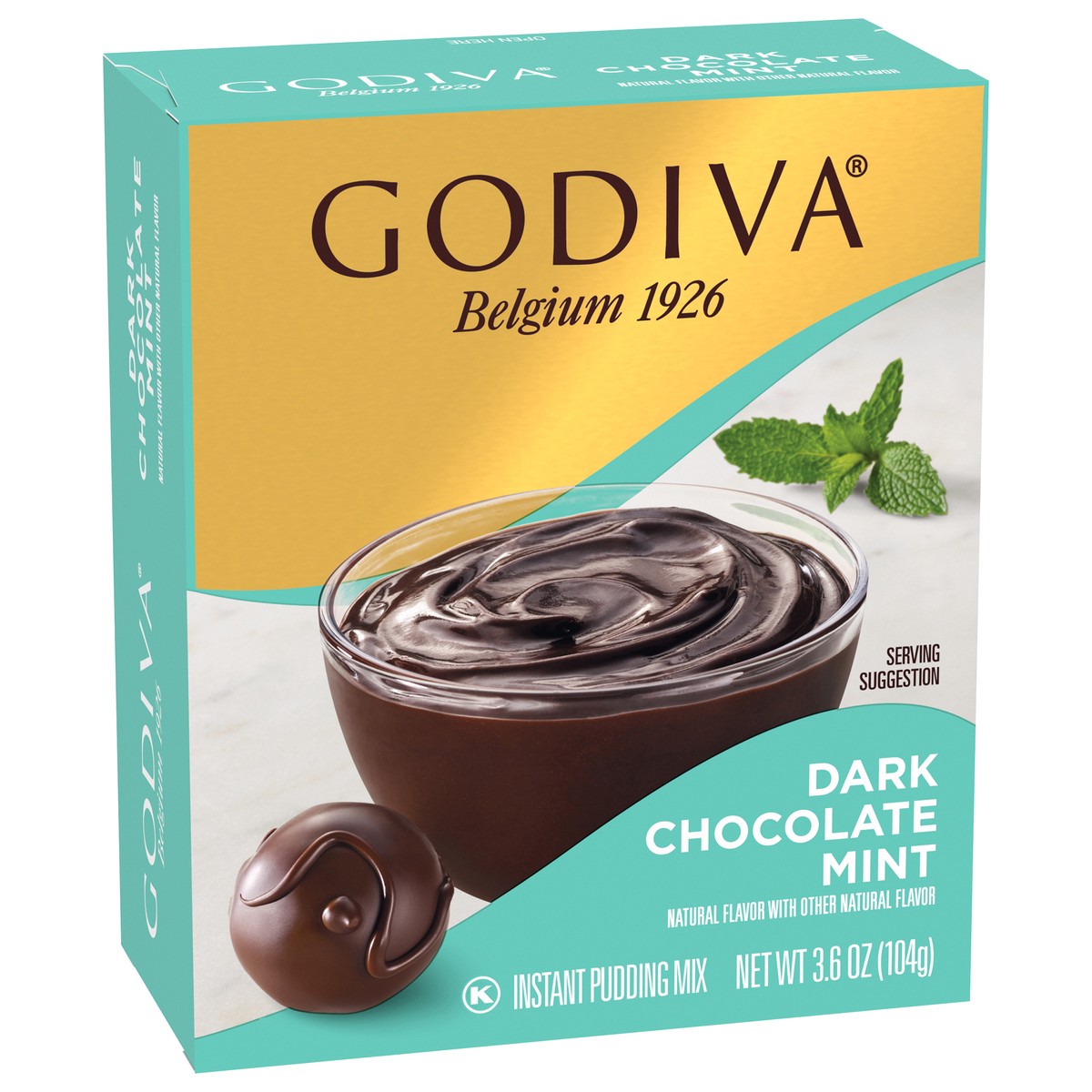 slide 2 of 10, Godiva Dark Chocolate Mint Instant Pudding Mix, 3.7 oz