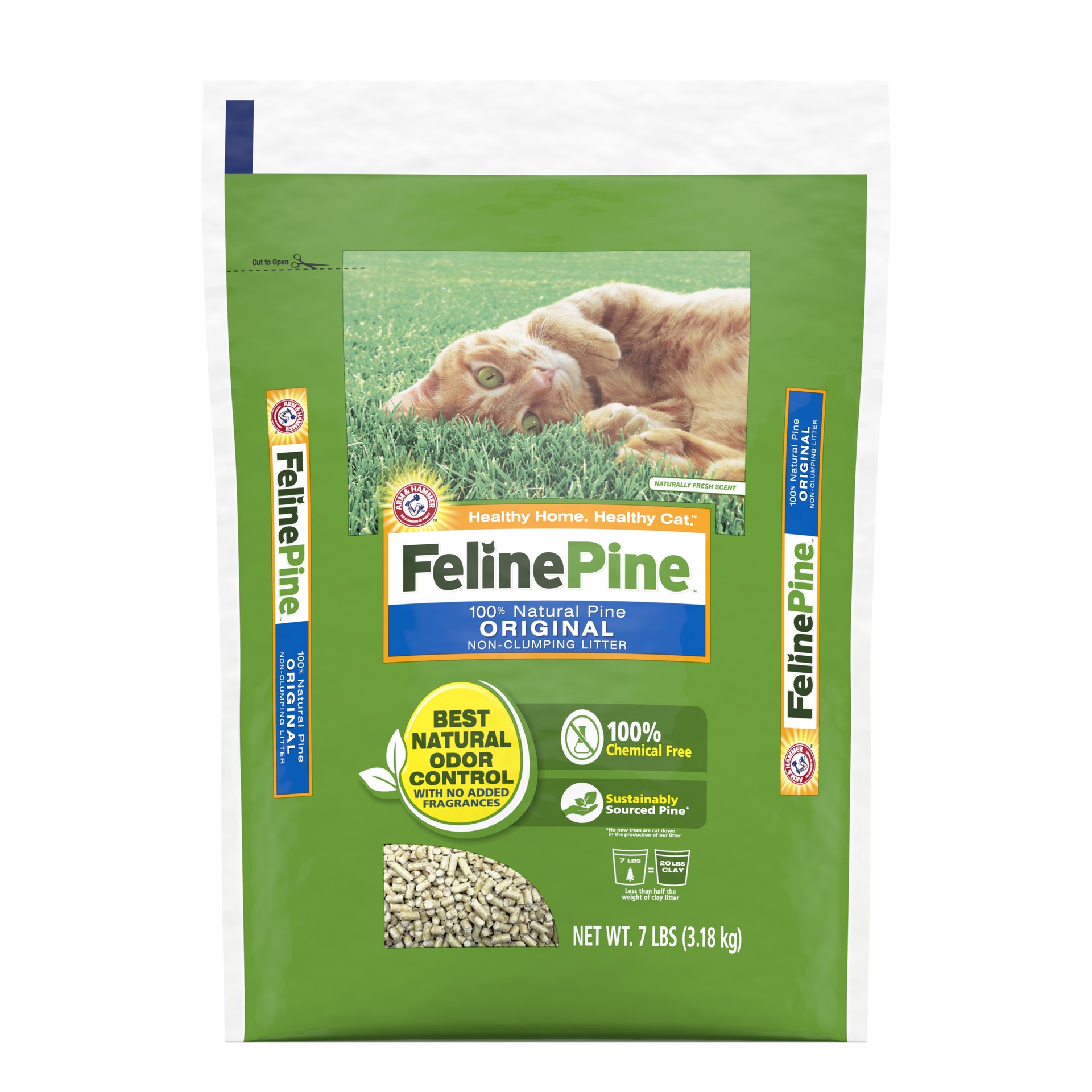 slide 1 of 5, Feline Pine Arm & Hammer Feline Pine 100% Natural Pine Original Non-Clumping Litter, 7 lb, 7 lb