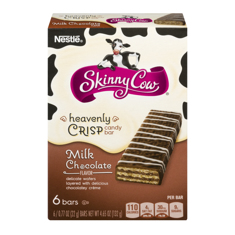 slide 1 of 1, Skinny Cow Heavenly Crisp Milk Chocolatey Candy Bar, 6 ct; 0.77 oz