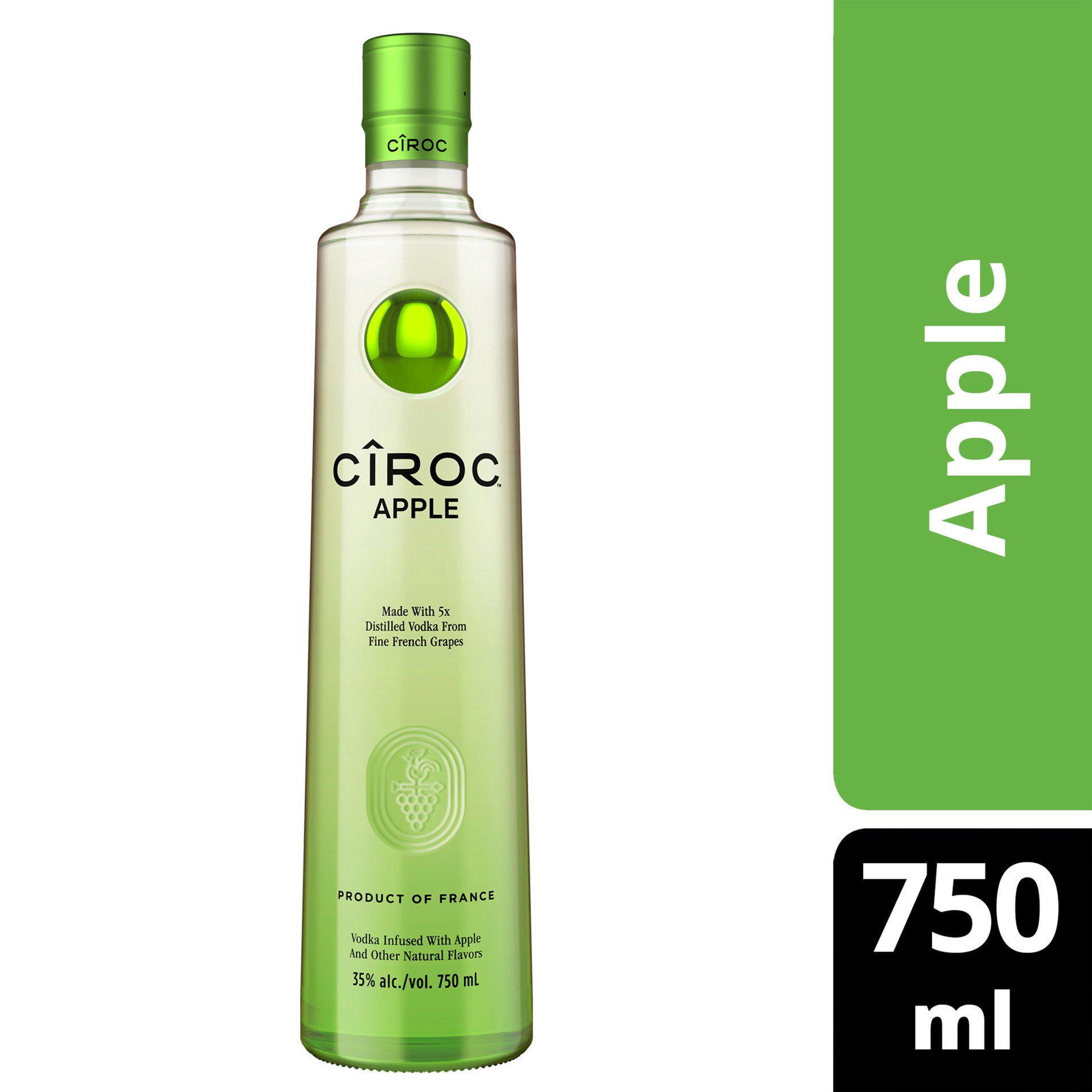 slide 1 of 30, CIROC Apple (Made with Vodka Infused with Natural Flavors), 750 mL, 750 ml