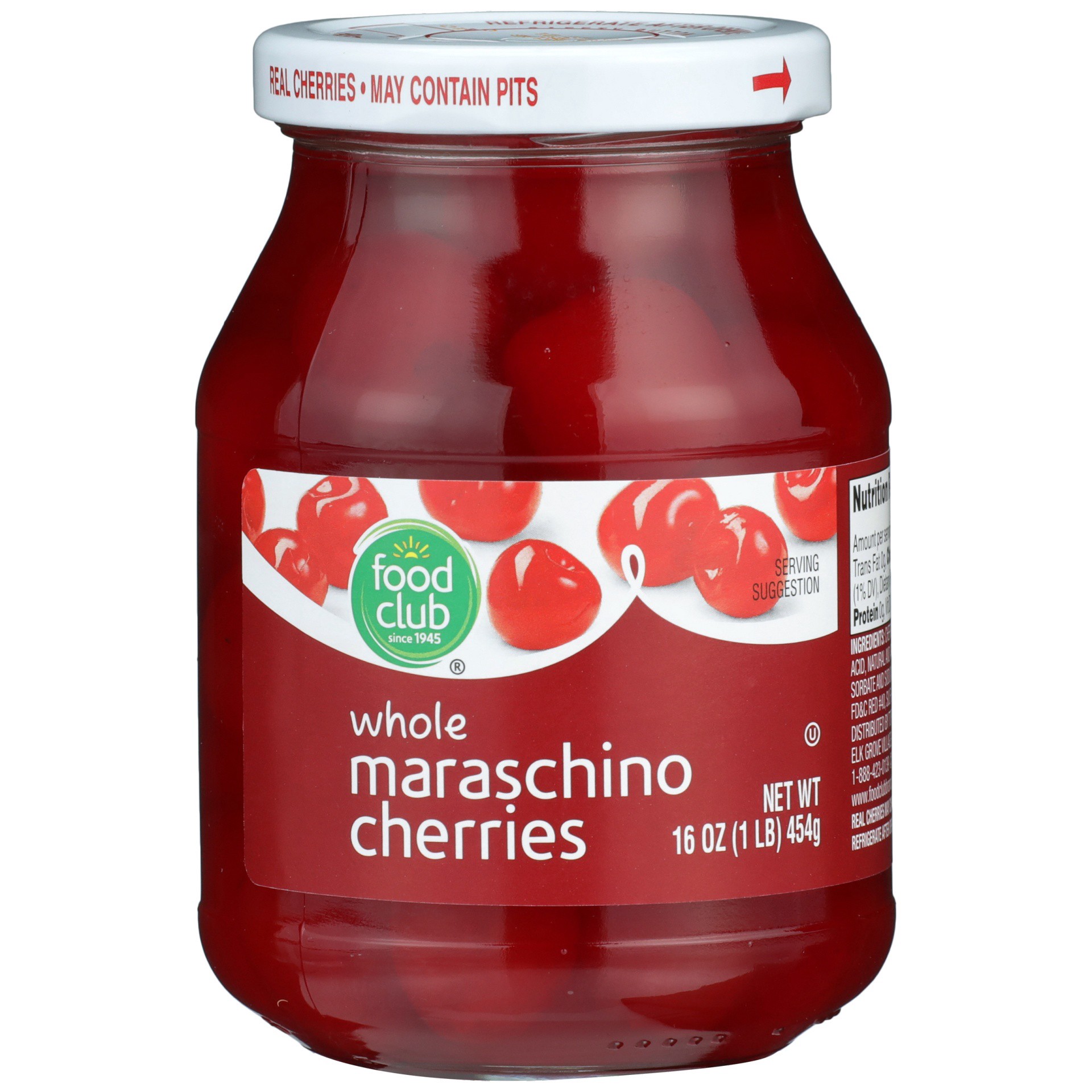 slide 1 of 6, Food Club Whole Maraschino Cherries 16 oz, 16 oz