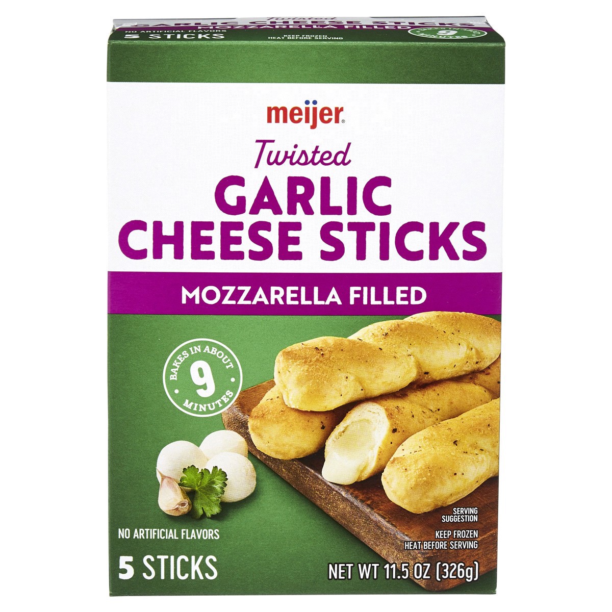 slide 1 of 29, Meijer Twisted Mozzarella Stuffed Garlic Bread Sticks, 11.5 oz