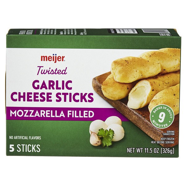 slide 20 of 29, Meijer Twisted Mozzarella Stuffed Garlic Bread Sticks, 11.5 oz