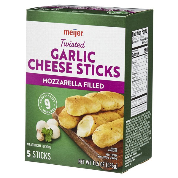 slide 8 of 29, Meijer Twisted Mozzarella Stuffed Garlic Bread Sticks, 11.5 oz