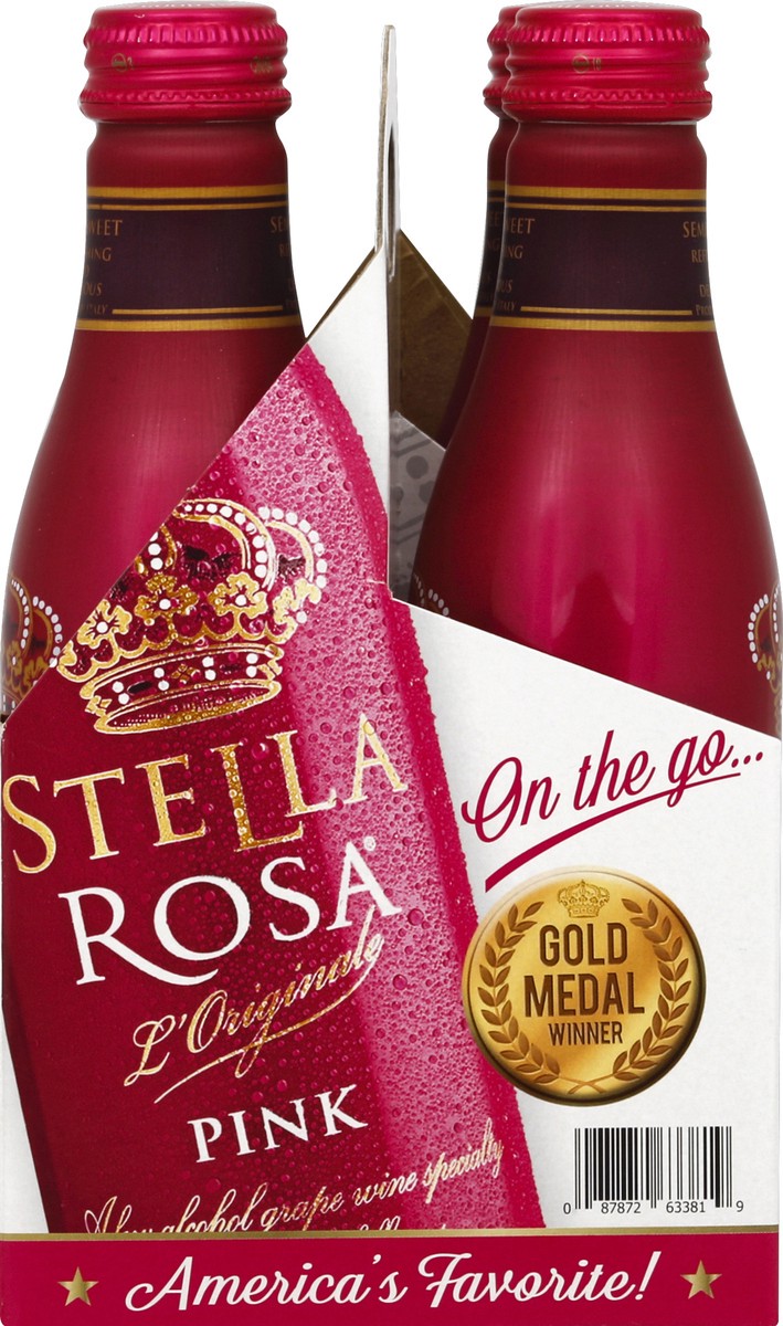 slide 4 of 6, Stella Rosa Pink Semi-Sweet Rosé Wine 4Pk/250 ml, 250 ml