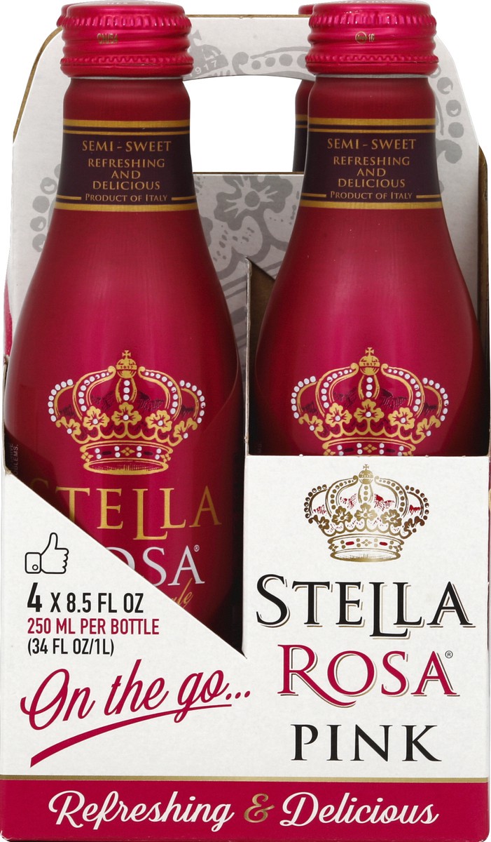 slide 3 of 6, Stella Rosa Pink Semi-Sweet Rosé Wine 4Pk/250 ml, 250 ml