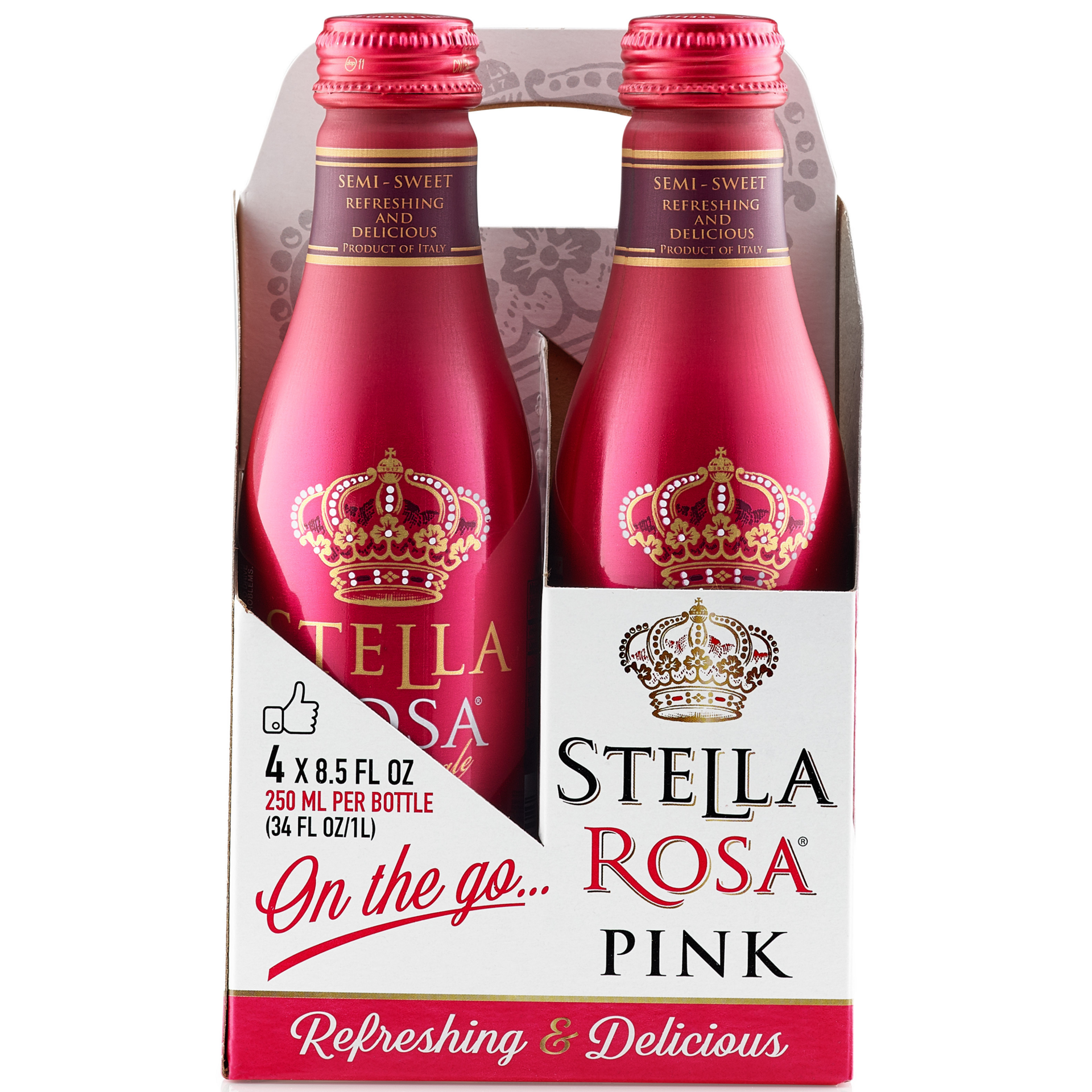 slide 1 of 6, Stella Rosa Pink Semi-Sweet Rosé Wine 4Pk/250 ml, 250 ml