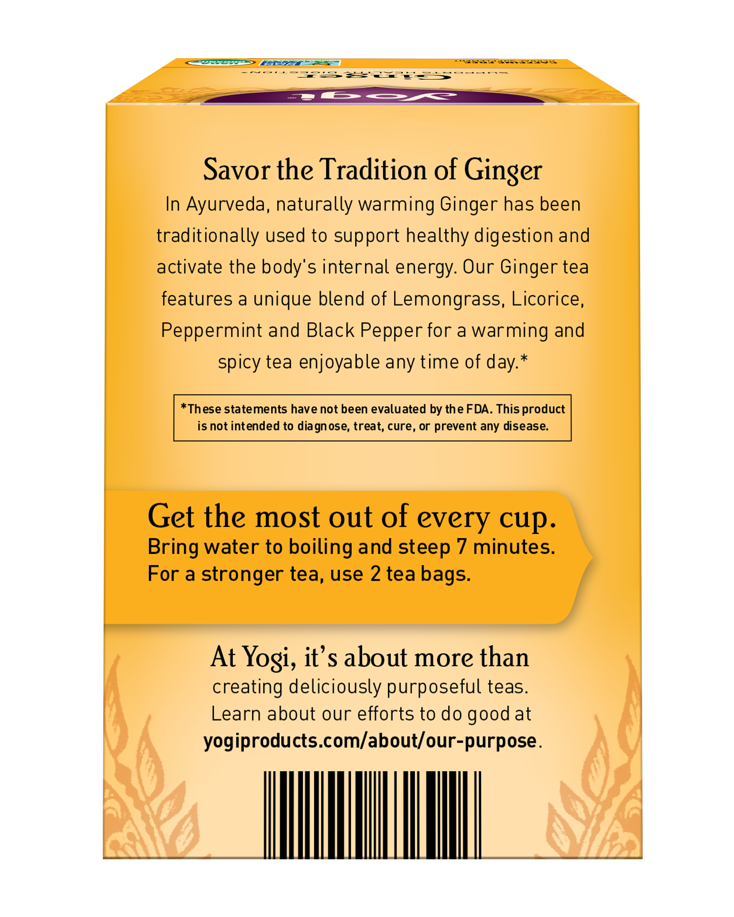 slide 4 of 5, Yogi Tea Ginger, Caffeine-Free Organic Herbal Tea Bags, 16 Count, 16 ct
