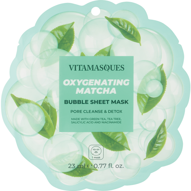 slide 1 of 1, VITAMASQUES Oxygenating Matcha Bubble Sheet Mask, 1 ct