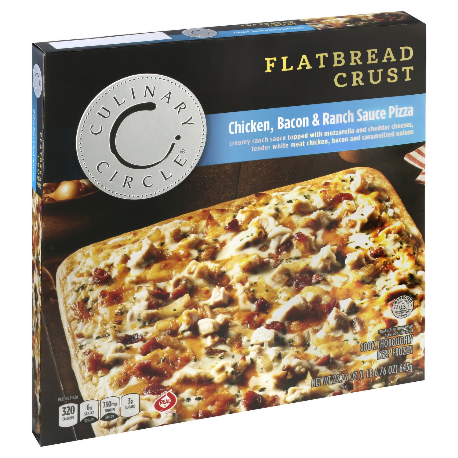 slide 1 of 1, Culinary Circle Culinary Circl Pizza Flatbread Chic/, 22.76 oz