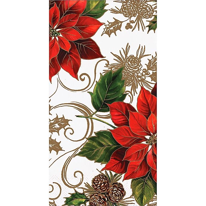 slide 1 of 1, Creative Converting Pretty Poinsettia Paper Guest Towels, 20 ct
