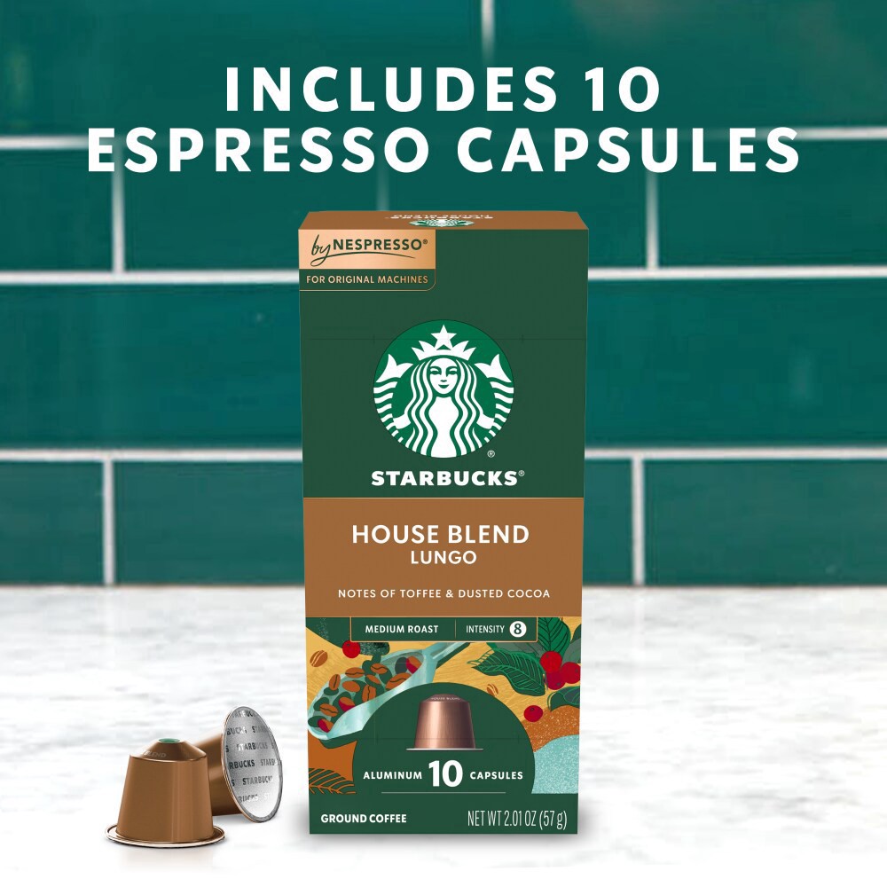 slide 6 of 6, Starbucks By Nespresso Original Line Pods Medium Roast Coffee House Blend 100% Arabica​, 10 ct