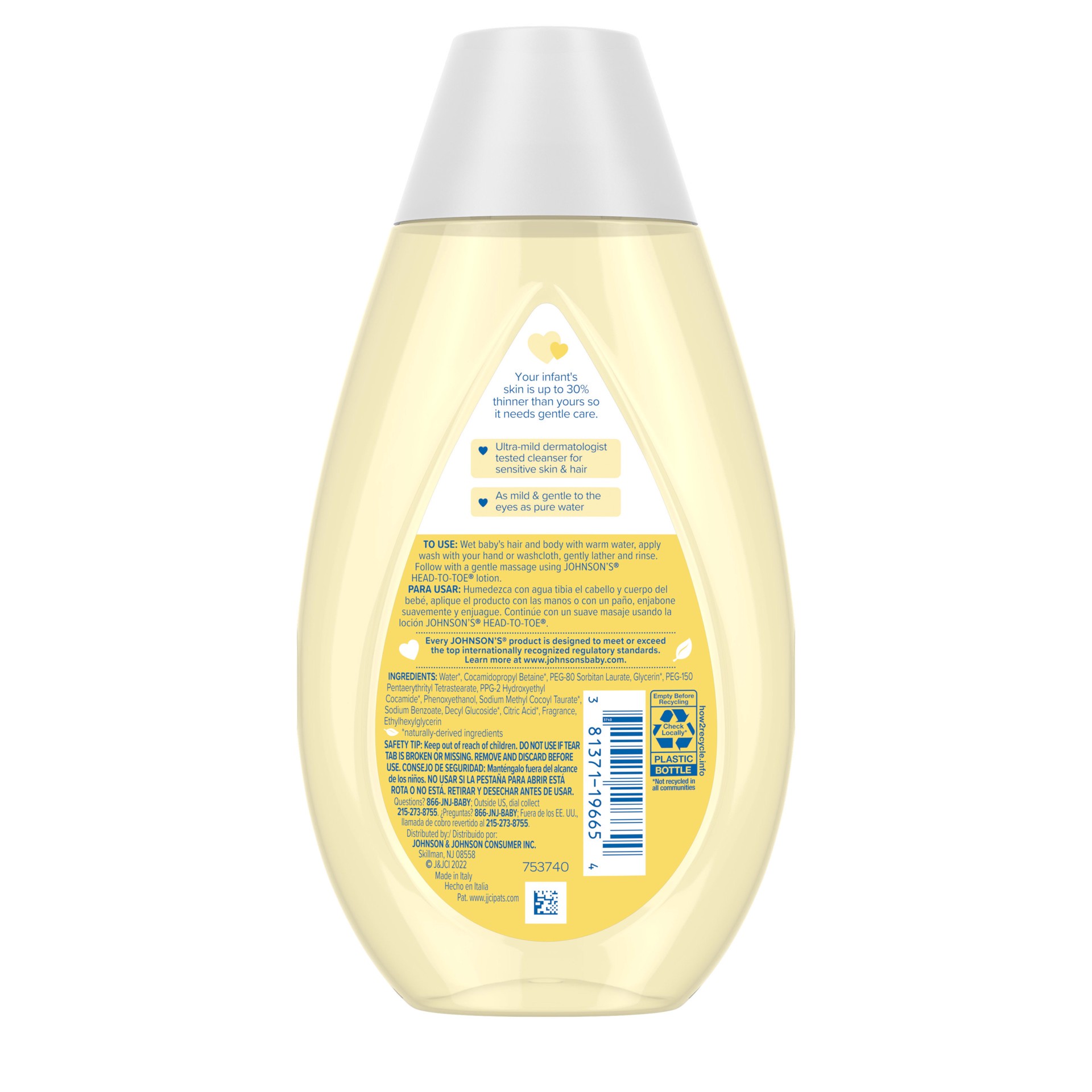 slide 6 of 7, Johnson's Head-To-Toe Gentle Baby Body Wash & Shampoo For Sensitive Skin - 13.6 fl oz, 13.6 fl oz