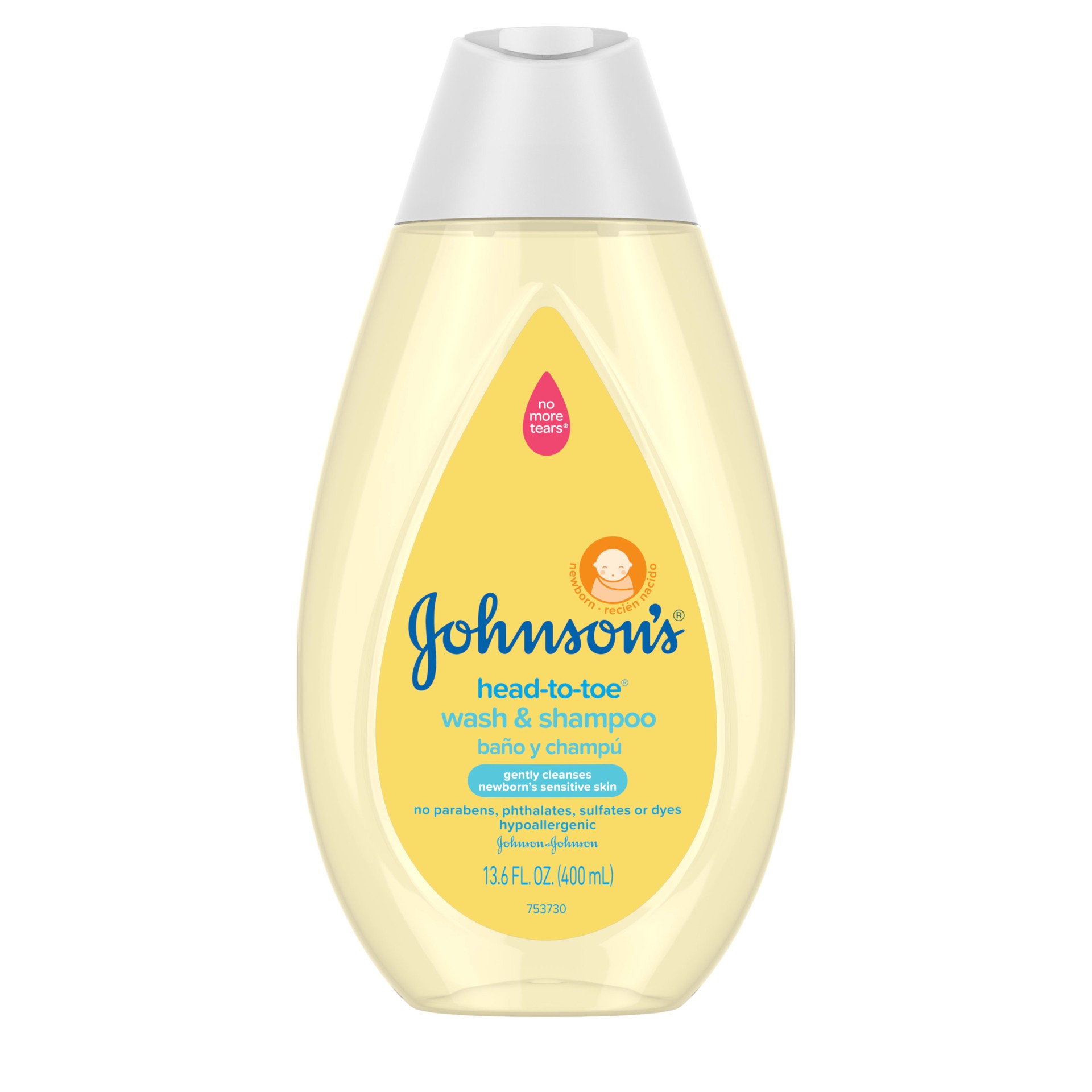 slide 1 of 7, Johnson's Head-To-Toe Gentle Baby Wash & Shampoo, Tear-Free & Hypoallergenic Bath Wash Gently Cleanses Newborn's Sensitive Skin & Hair, Paraben-, Dye- & Sulfate-Free Body Wash, 13.6 fl. oz, 13.6 fl oz