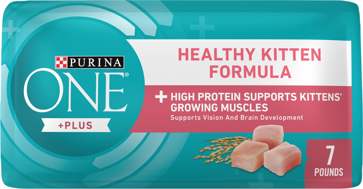 slide 6 of 9, ONE Purina ONE High Protein, Natural Dry Kitten Food, +Plus Healthy Kitten Formula, 7 lb