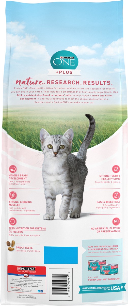 slide 8 of 9, ONE Purina ONE High Protein, Natural Dry Kitten Food, +Plus Healthy Kitten Formula, 7 lb