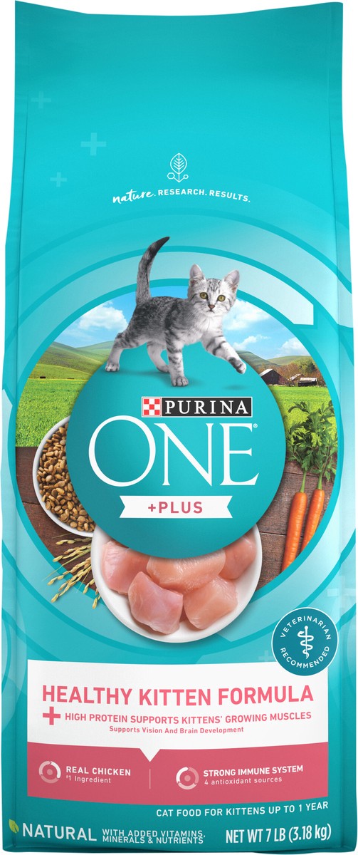 slide 3 of 9, ONE Purina ONE High Protein, Natural Dry Kitten Food, +Plus Healthy Kitten Formula, 7 lb