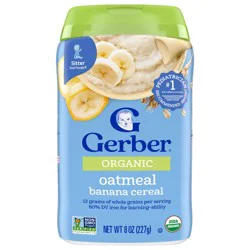 Gerber 2nd Foods Organic for Baby Grain & Grow Oatmeal Banana Cereal 8 oz