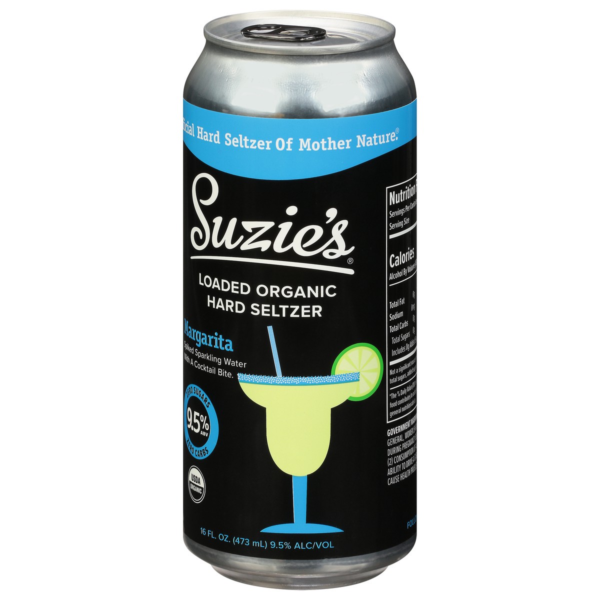 slide 10 of 12, Suzie's Loaded Organic Margarita Flavored Hard Seltzer, 4 ct; 16 fl oz