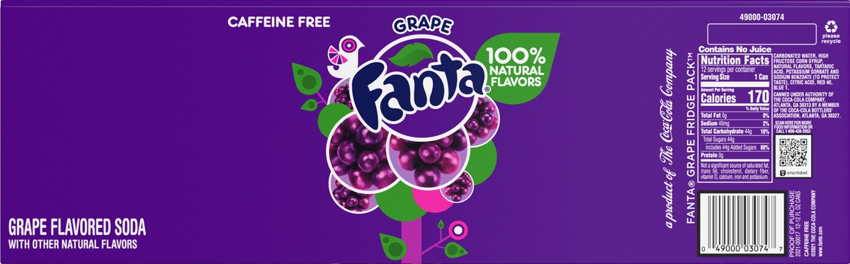 slide 9 of 9, Fanta Grape Soda, 12 ct; 12 fl oz