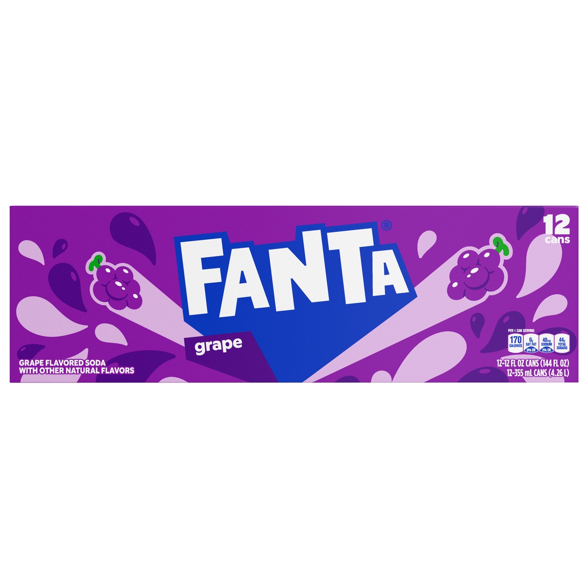 slide 1 of 9, Fanta Grape Soda Fridge Pack Cans, 12 fl oz, 12 Pack, 12 ct