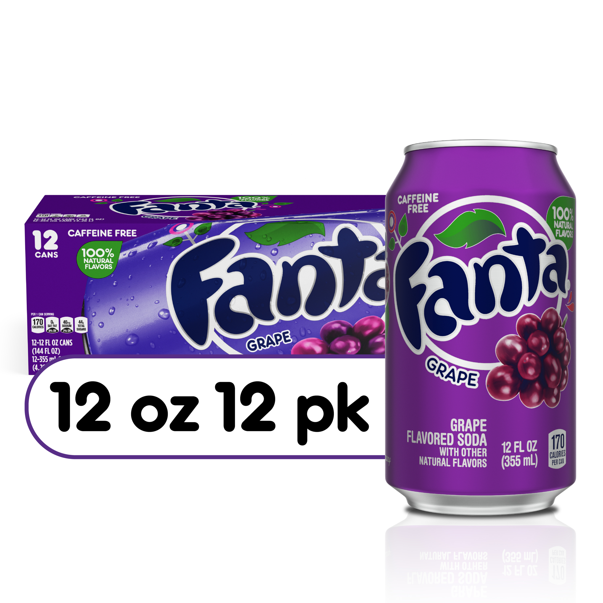 slide 1 of 9, Fanta Grape Soda, 12 ct; 12 fl oz