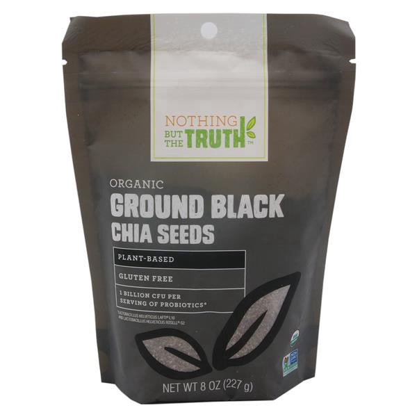 slide 1 of 1, Hy-Vee Nothing But The Truth Organic Ground Black Chia Seeds, 8 oz