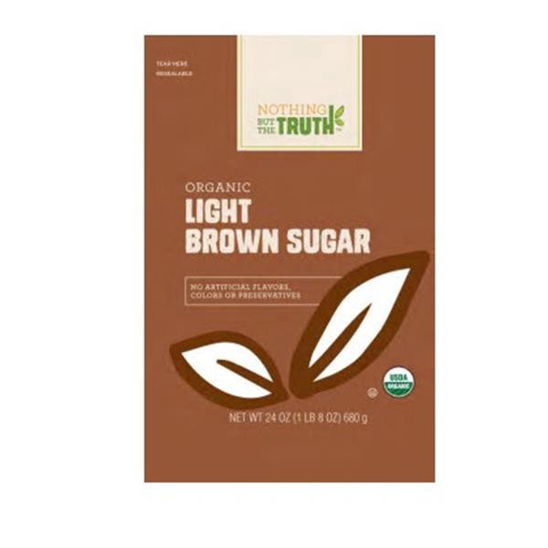 slide 1 of 1, Hy-Vee Nothing But The Truth Organic Light Brown Sugar, 24 oz