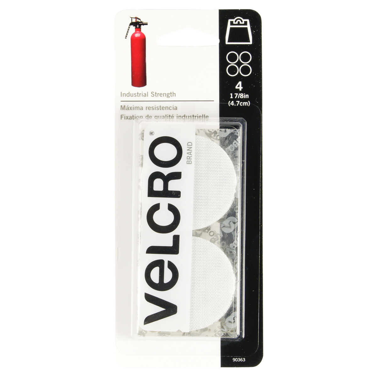 slide 1 of 1, VELCRO Brand Velcro Industrial Strength White Coins, 4 ct