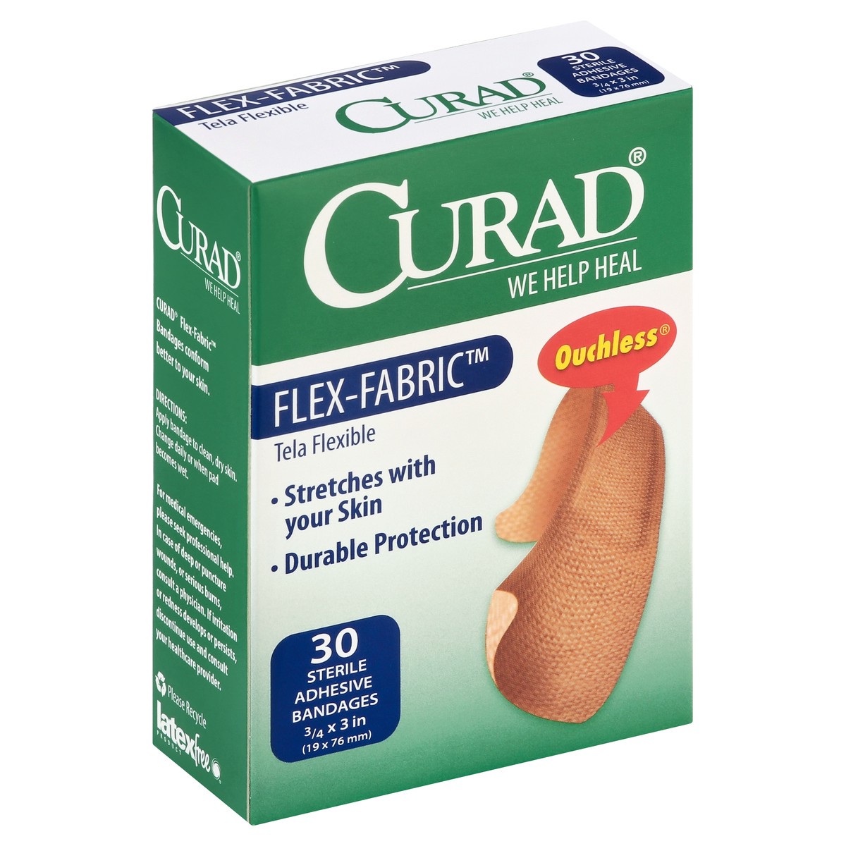 slide 4 of 5, CURAD Bandages, Sterile, Adhesive, Flex-Fabric, 30 Each, 30 ct