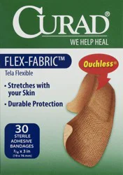 CURAD Bandages, Sterile, Adhesive, Flex-Fabric, 30 Each
