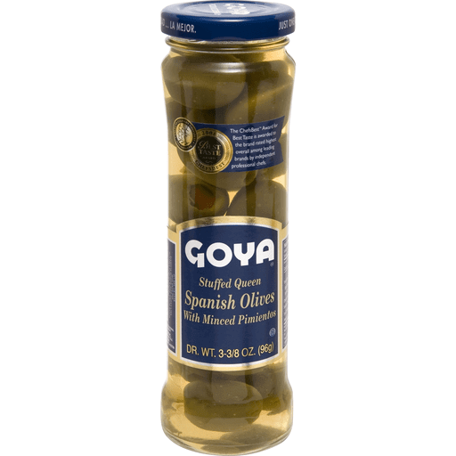 slide 1 of 1, Goya Stuffed Queen Spanish Olives, 3.38 oz