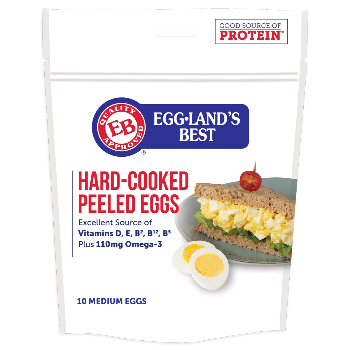 slide 1 of 5, Eggland's Best Hard-Cooked Peeled Eggs, 10 ct