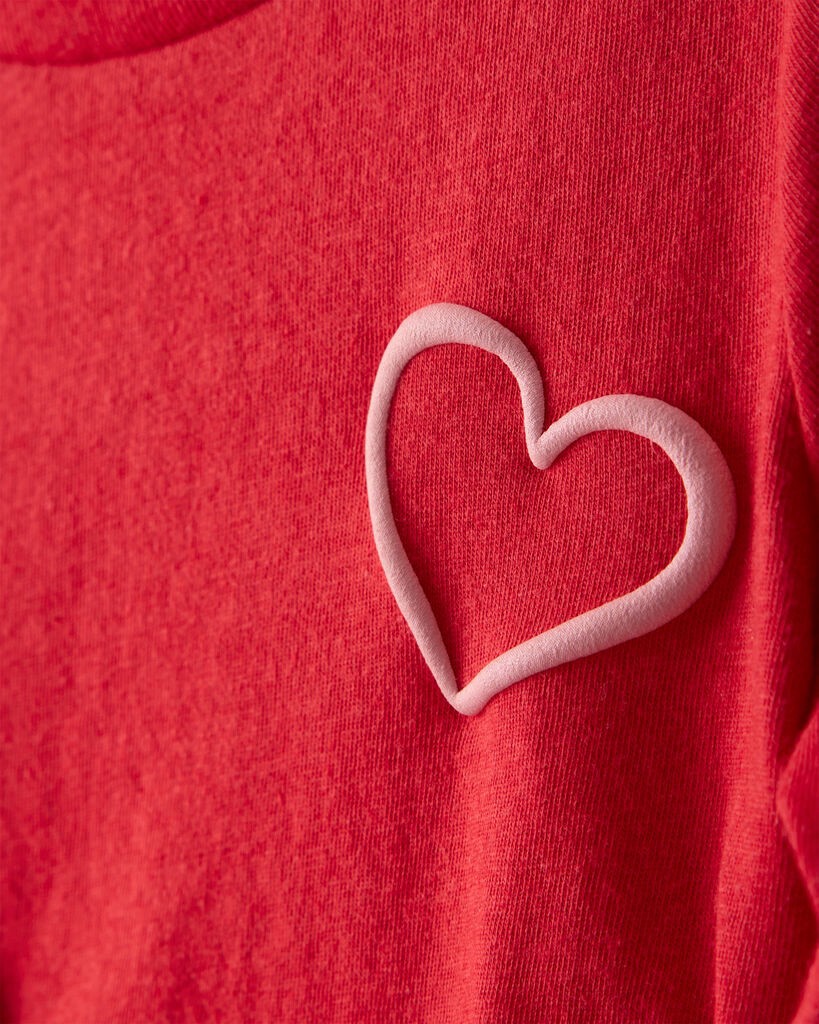 slide 2 of 3, Carter's Toddler Girl Valentine Heart Long-Sleeve Graphic Tee - Red Red 4T, 1 ct