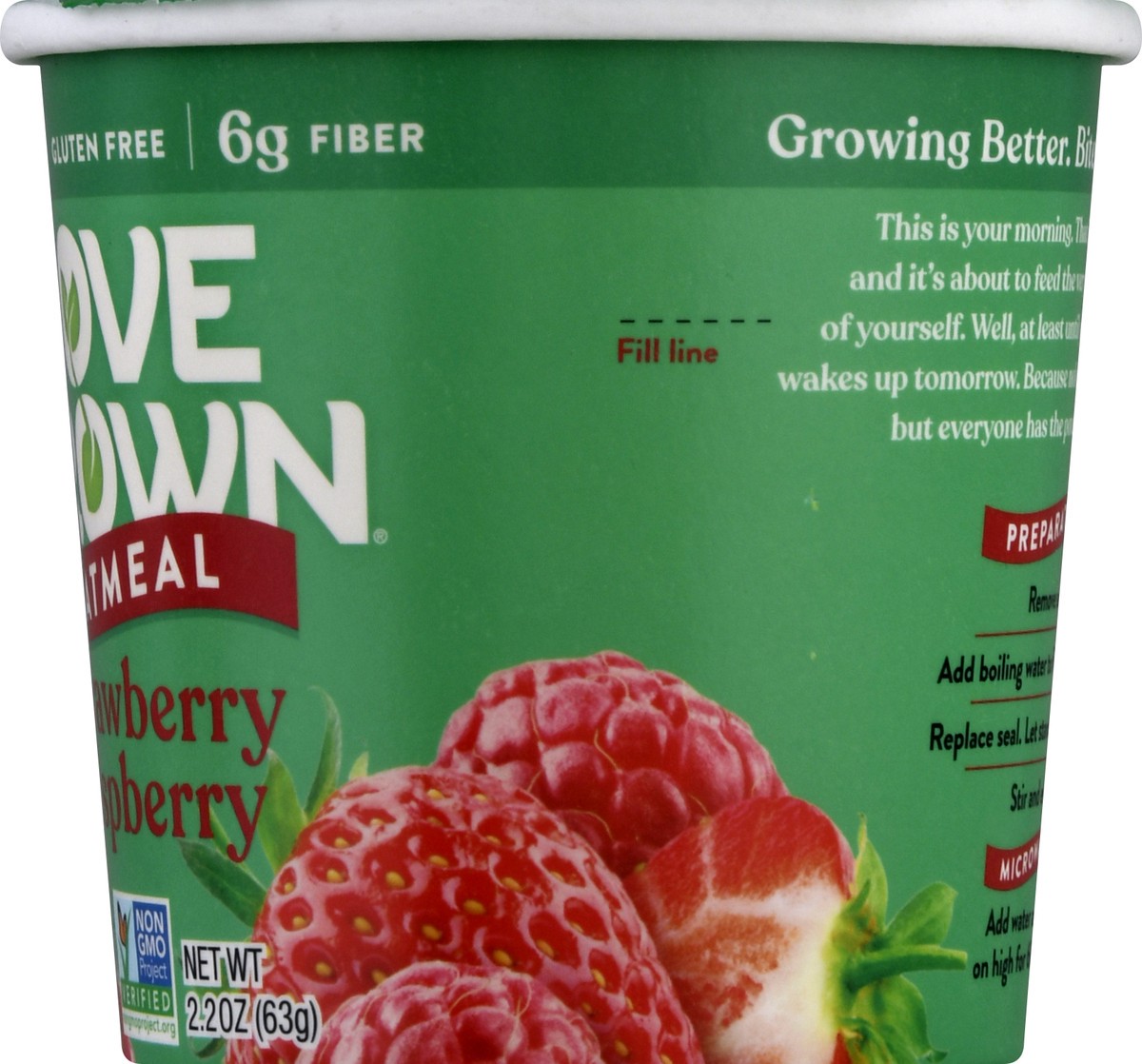 slide 5 of 13, Love Grown Strwbry/Rspbry Hot Oats Cereal, 2.22 oz