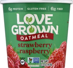 Love Grown Strwbry/Rspbry Hot Oats Cereal - 2.22 oz
