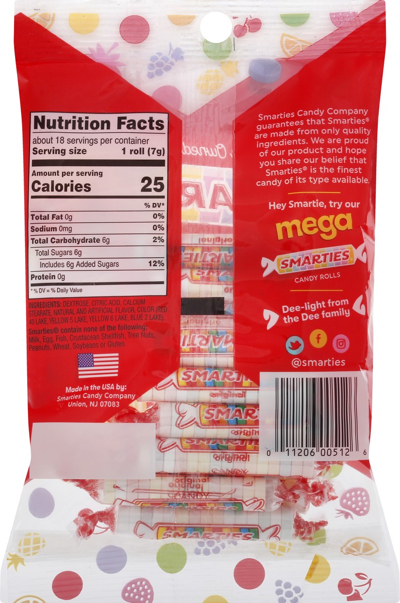 slide 7 of 10, Smarties Original Candy Rolls, 5 oz