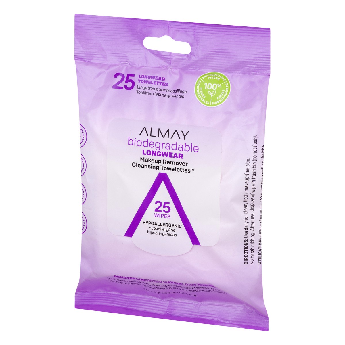 slide 2 of 12, Almay Biodegradable Longwear Makeup Remover Cleansing Towelettes, 25 ct