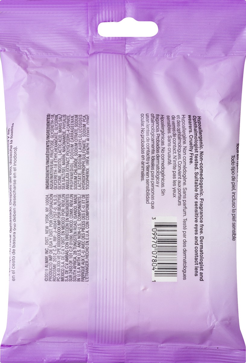 slide 4 of 12, Almay Biodegradable Longwear Makeup Remover Cleansing Towelettes, 25 ct