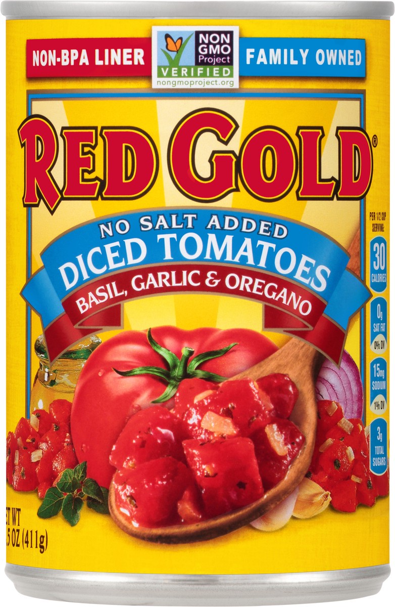 slide 5 of 11, Red Gold Diced Tomatoes Italian, 14.5 oz