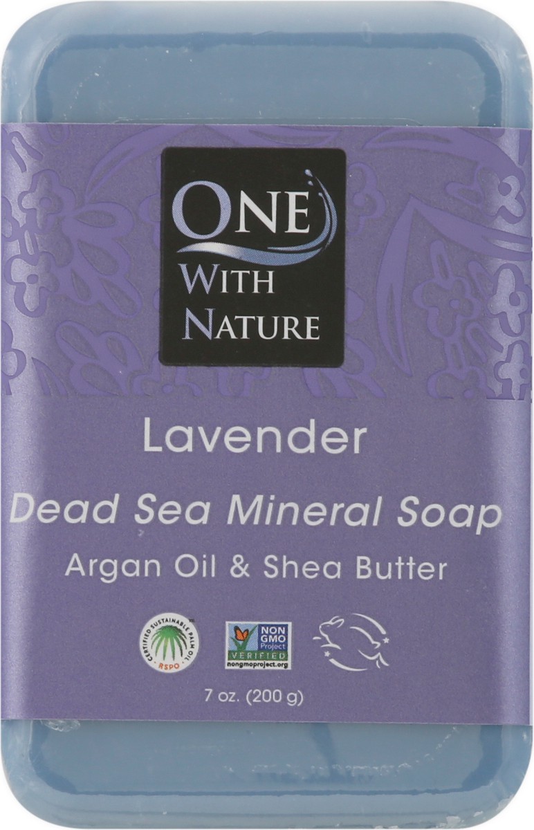 slide 3 of 9, One With Nature Dead Sea Mineral Lavender Soap 7 oz, 7 oz