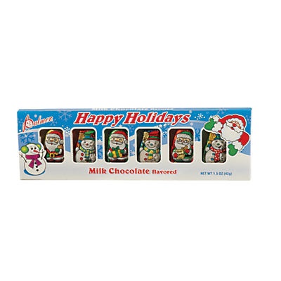slide 1 of 1, Palmer Milk Chocolate Santa & Snowmen Tray, 1.5 oz